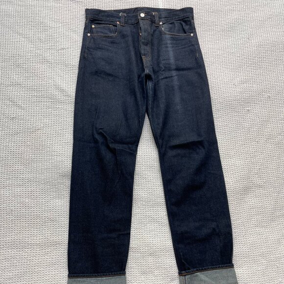 Drake's 12.5oz Indigo Selvedge Denim Seamless Five- Pocket Jeans - Size 34